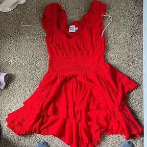 Red princess polly romper